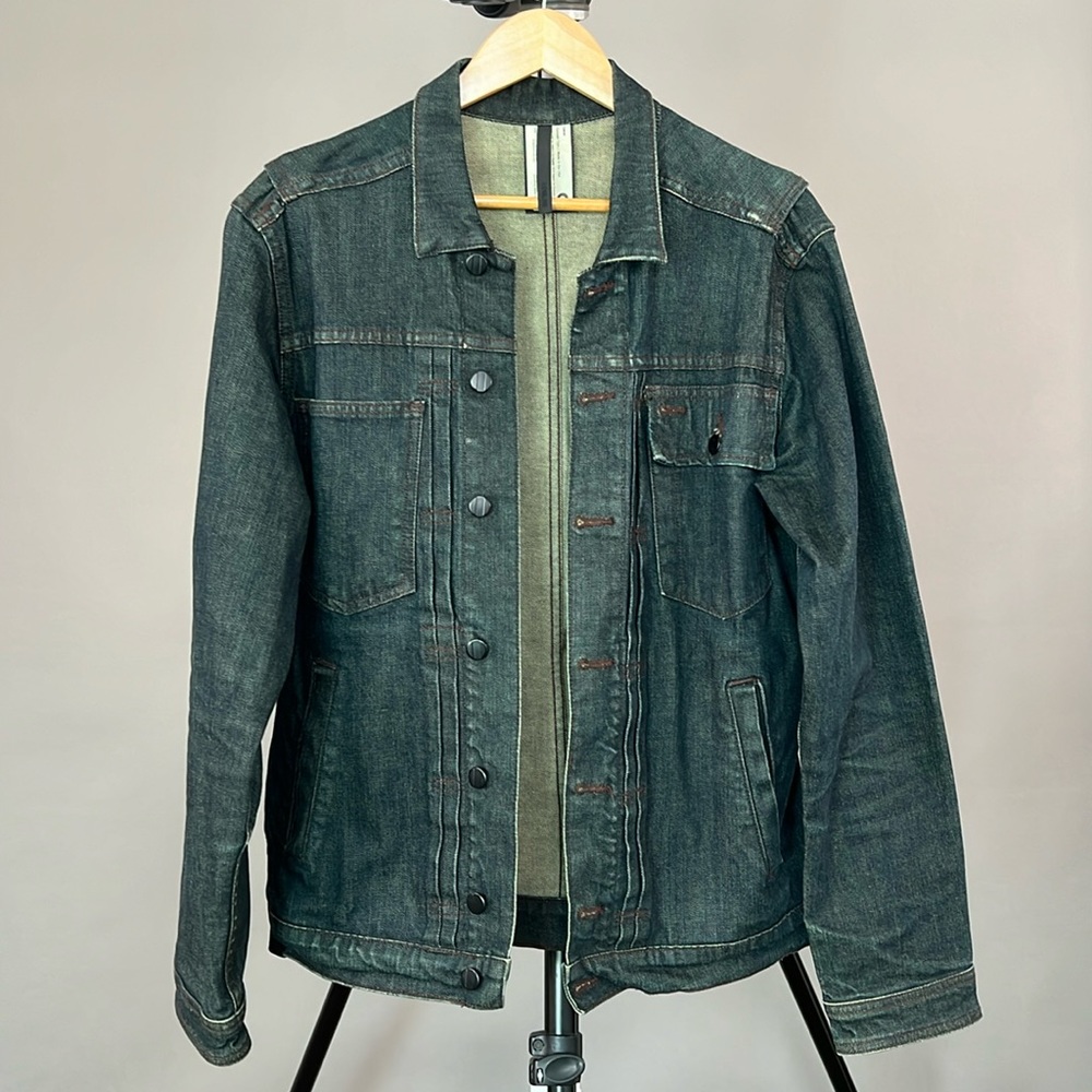 Comune Distressed Dark Jean Jacket Large